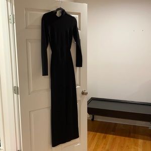 Long sleeve formal black maxi dress